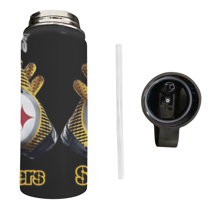 PITTSBURGH STEELERS FOOTBALL Water Insulated Bottles With Straw