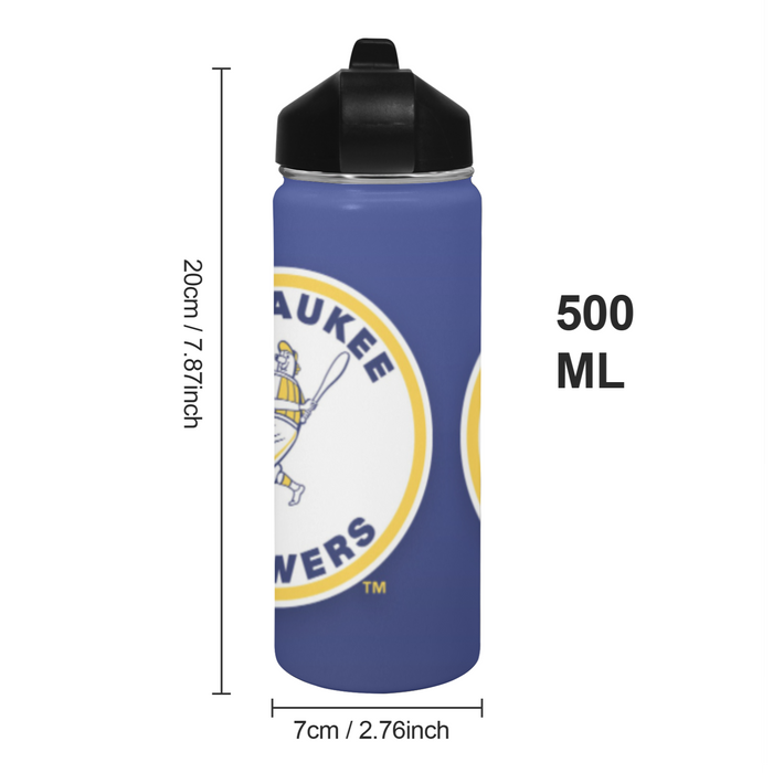 flat logo milwaukee brewers Water Insulated Bottles With Straw
