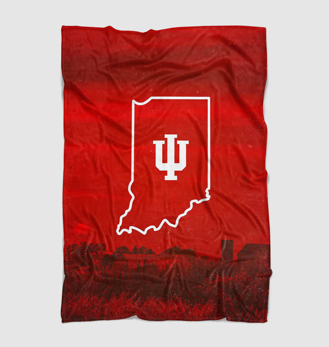 iu basketball team red logo soft fleece blanket