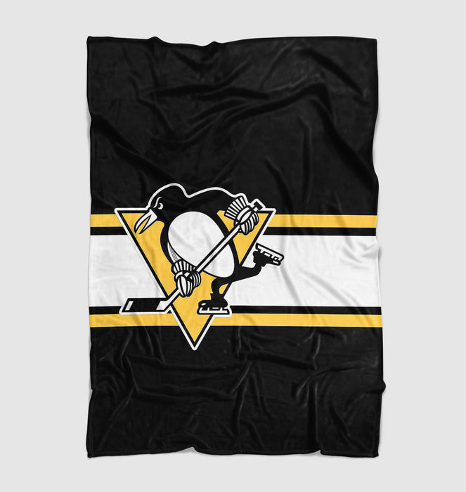 pittsburgh penguins logo hockey nhl soft fleece blanket