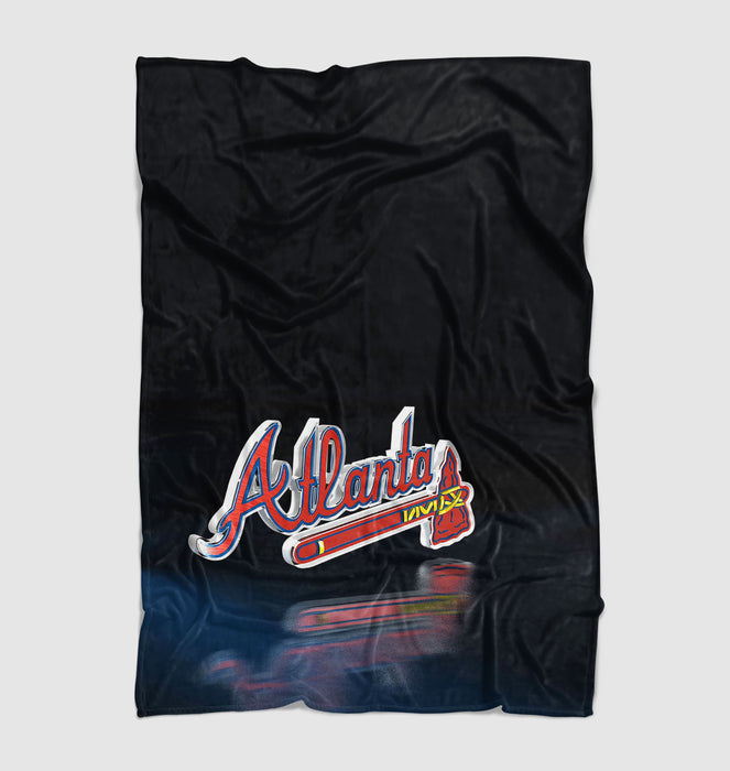 reflection atlanta braves logo soft fleece blanket