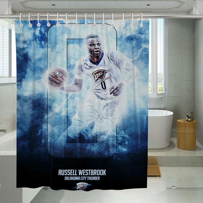 russel westbrook oklahoma city thunder shower curtains