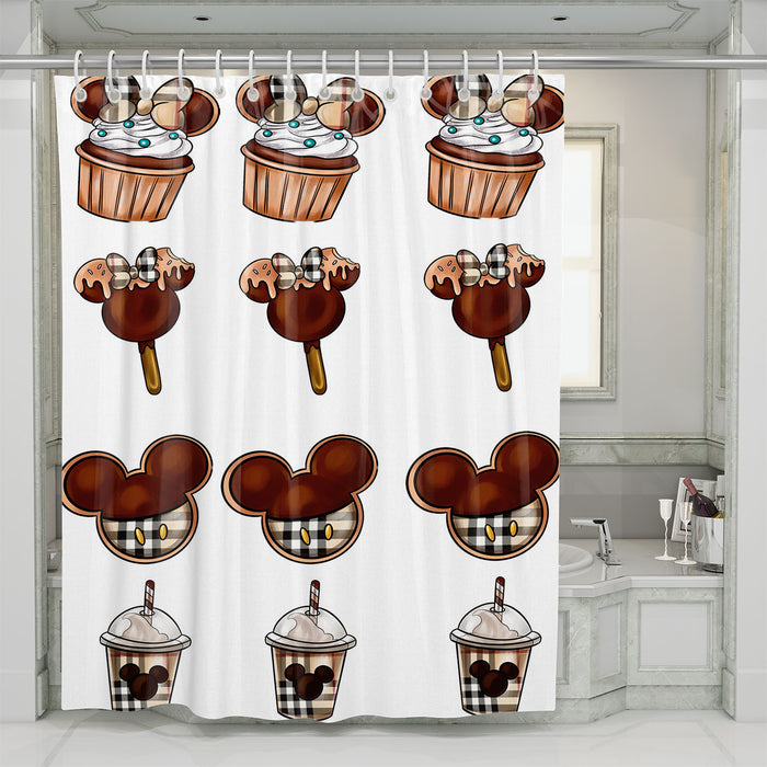 cupcake mickey cookie shower curtains