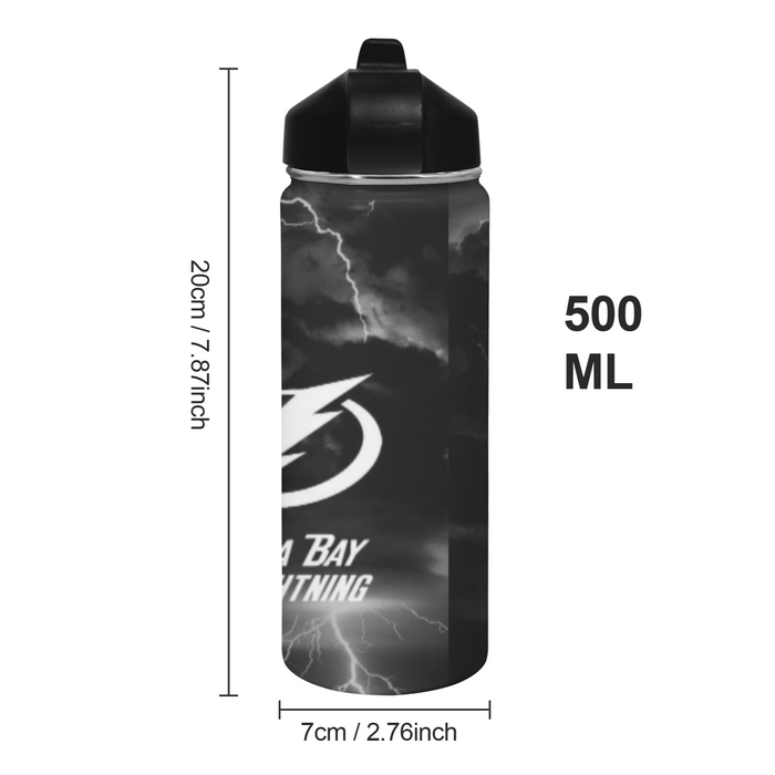 tampa bay lightning logo 2 Water Insulated Bottles With Straw