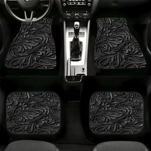 3d black and white luxury pattern Car floor mats Universal fit