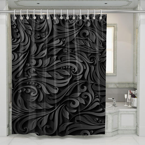 3d black and white luxury pattern shower curtains