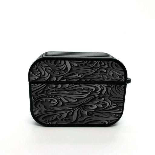 3d black and white luxury pattern airpods case