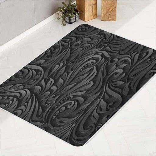 3d black and white luxury pattern bath rugs