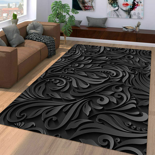 3d black and white luxury pattern Living room carpet rugs