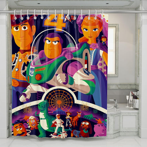 2d toys story 4 character shower curtains