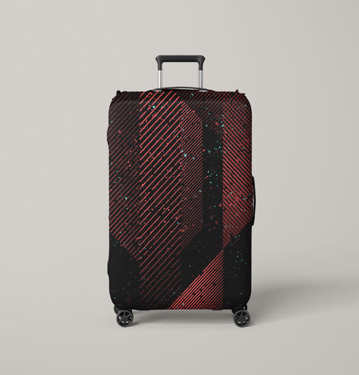 3d red  line asymmetric pattern Luggage Cover | suitcase