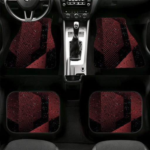3d red  line asymmetric pattern Car floor mats Universal fit