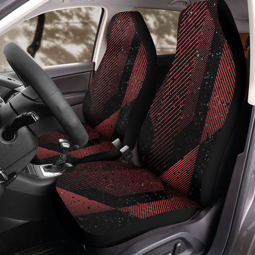 3d red  line asymmetric pattern Car Seat Covers