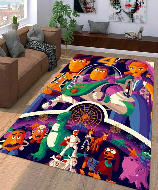2d toys story 4 character Living room carpet rugs