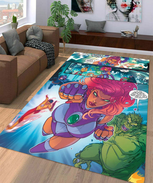 action comic teen titans Living room carpet rugs