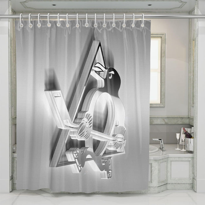 3d logo pittsburgh penguins nhl team shower curtains