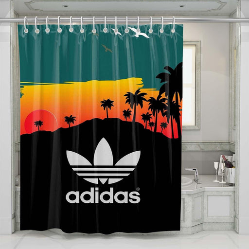 adidas logo with illustration shower curtains