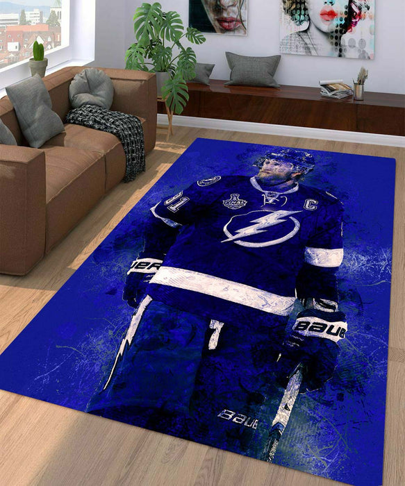 abstract steven stamkos player hockey Living room carpet rugs