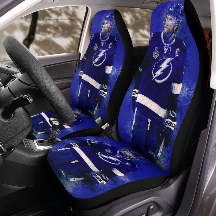 abstract steven stamkos player hockey Car Seat Covers