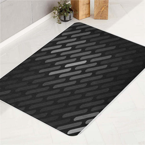 abstract black and white lines bath rugs