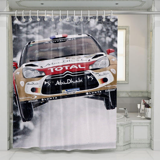 abu dhabi total winter championship car racing shower curtains