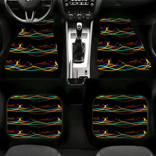 abstract motion of neon light Car floor mats Universal fit