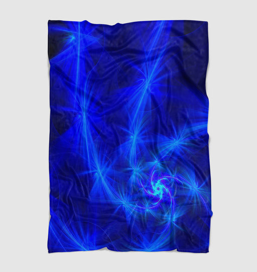 abstract pattern blue neon Ultra soft fleece blanket