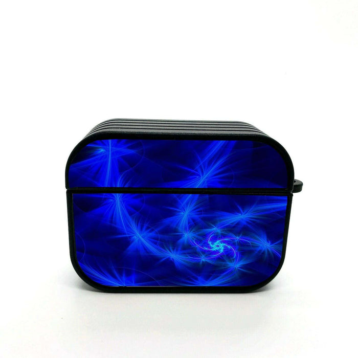 abstract pattern blue neon airpods case