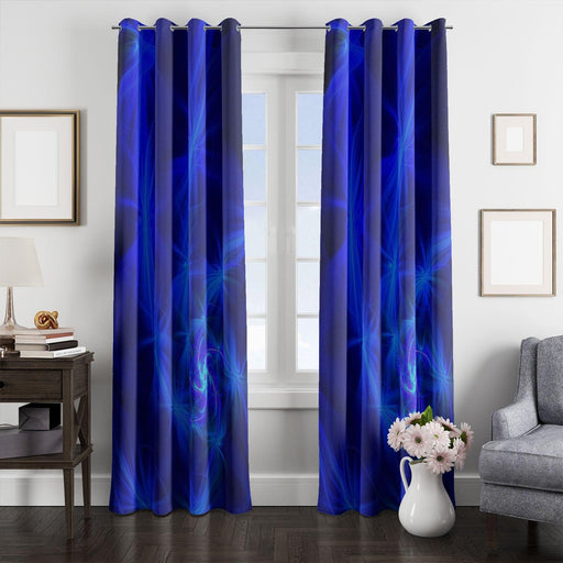 abstract pattern blue neon window Curtain