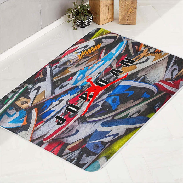 AIR JORDAN SHOES PATTERN LOGO bath rugs