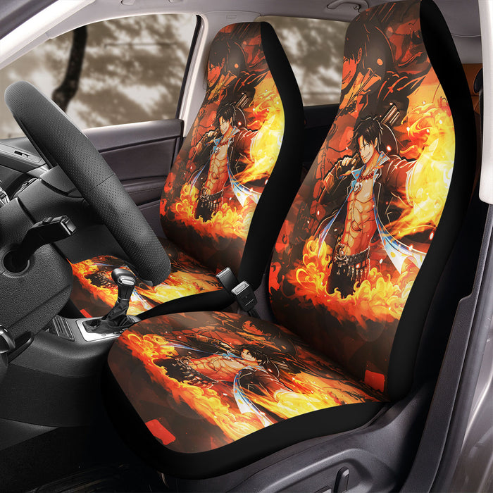 ace on fire one piece Car Seat Covers