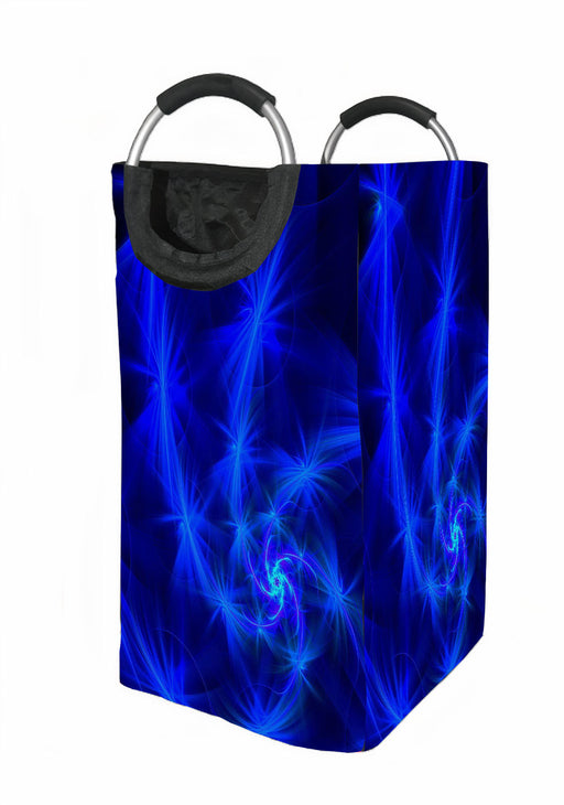 abstract pattern blue neon Laundry Hamper | Laundry Basket