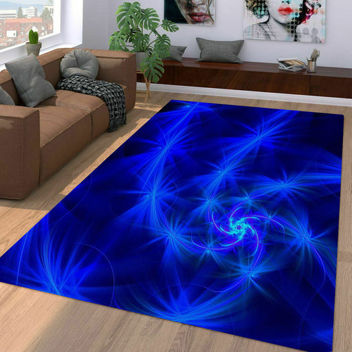 abstract pattern blue neon Living room carpet rugs