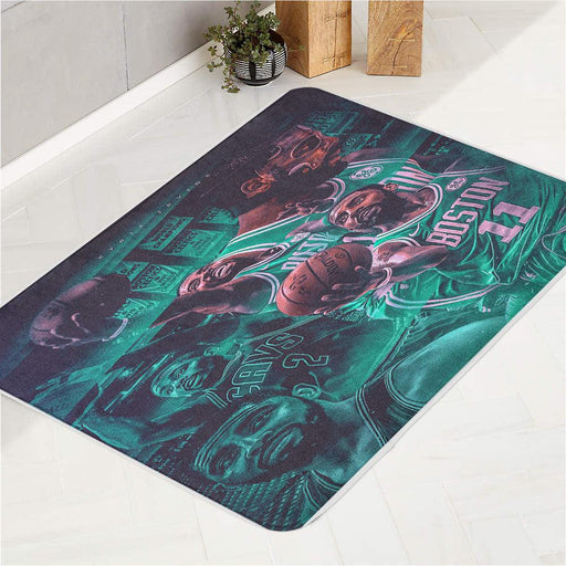 action of kyrie irving boston celtics nba bath rugs