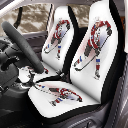 action of nathan mackinnon hockey Car Seat Covers