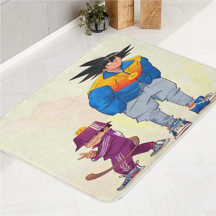 adidas sneakers and dragon ball bath rugs