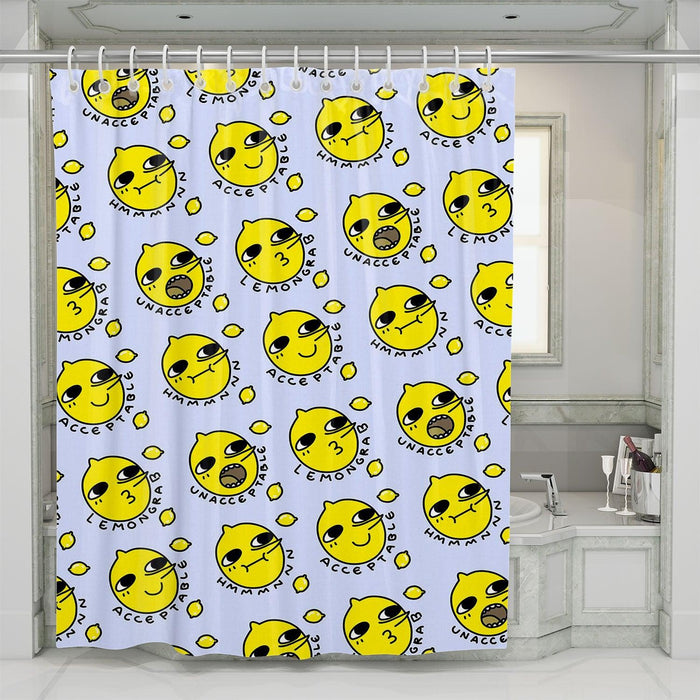 acceptable and unacceptable cartoon lemongrab shower curtains