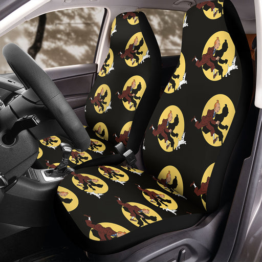 adventure of tintin running Car Seat Covers