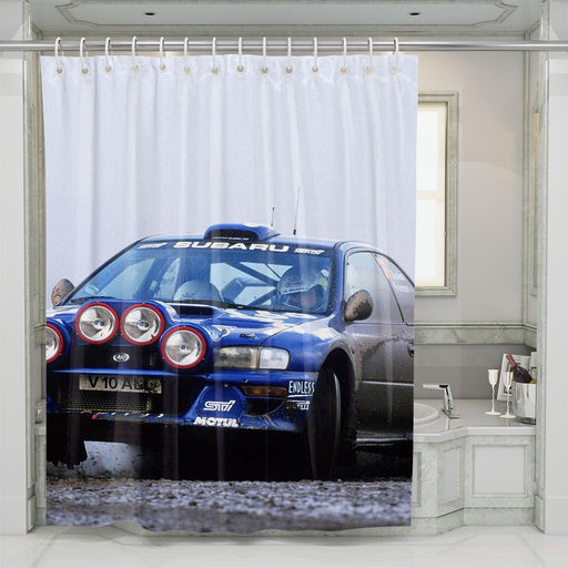 aesthetic car racing with lamp shower curtains