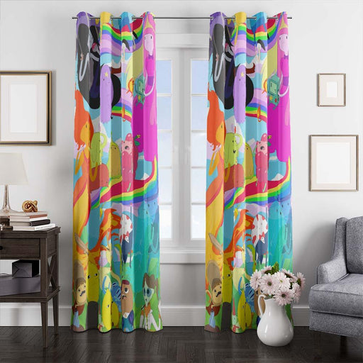 adventure time collage character window curtains