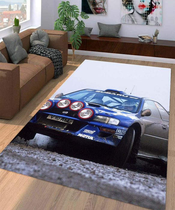 aesthetic car racing with lamp Living room carpet rugs