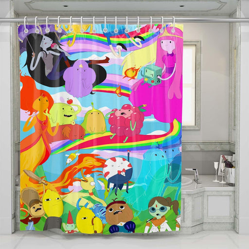 adventure time collage character shower curtains