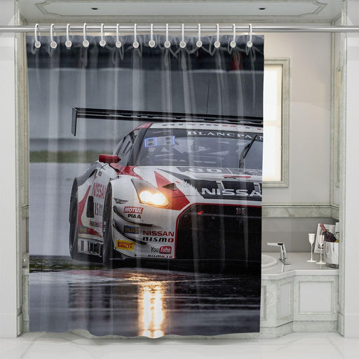 after rain the circuit car racing shower curtains