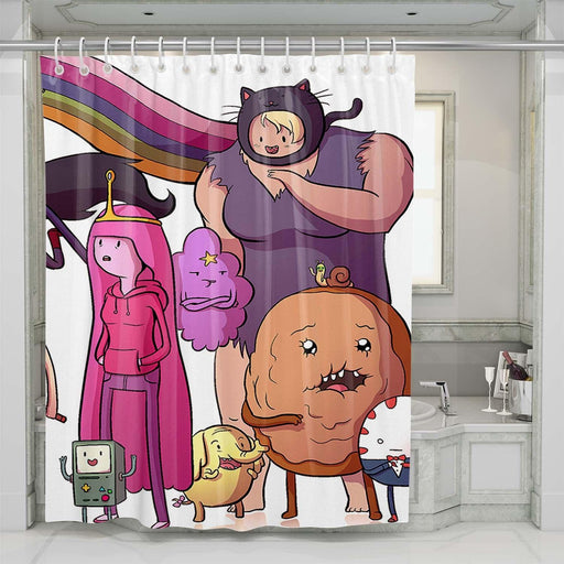 adventure time cute character shower curtains