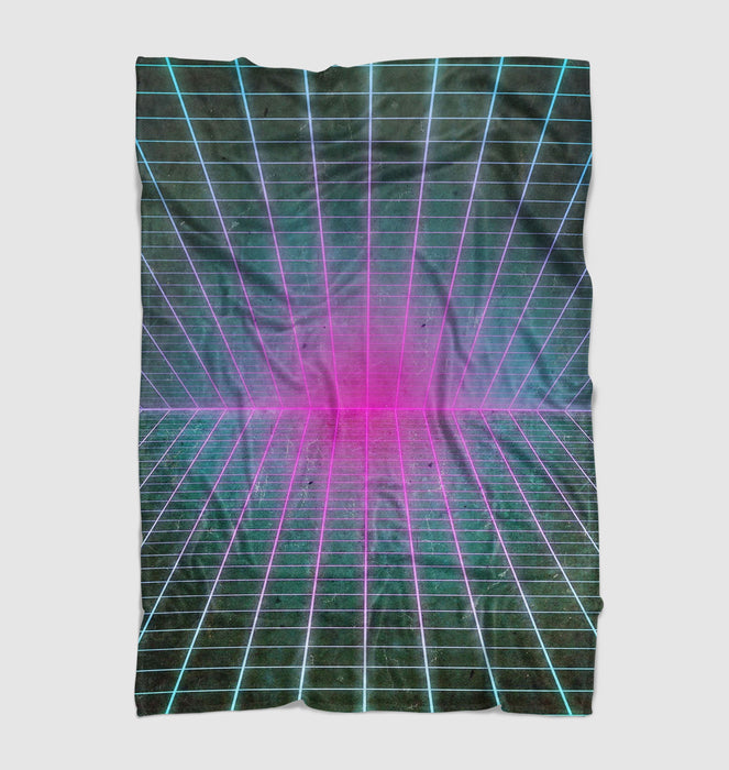 aesthetic vaporwave light cyberpunk Ultra soft fleece blanket