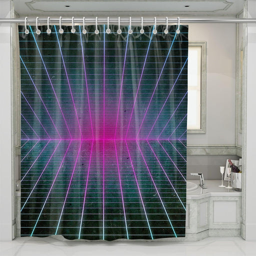 aesthetic vaporwave light cyberpunk shower curtains