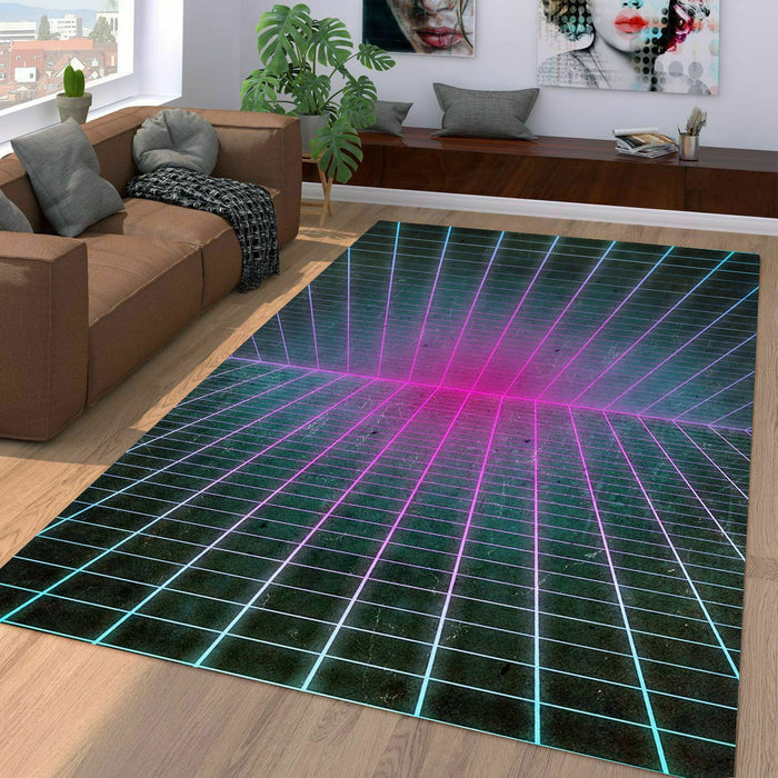 aesthetic vaporwave light cyberpunk Living room carpet rugs