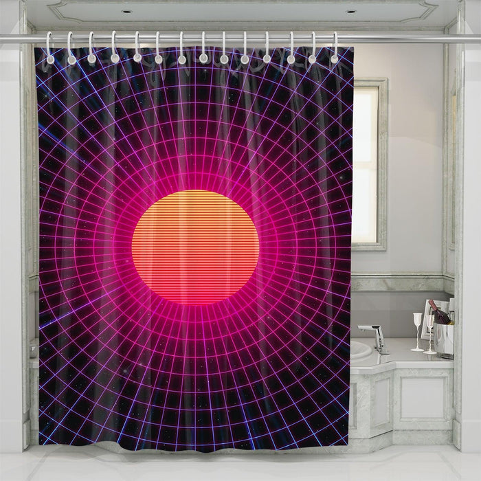 aesthetic vaporwave theme shower curtains