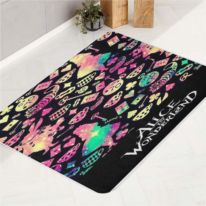 alice in wonderland pattern bath rugs