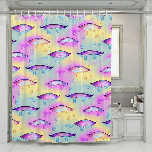 aheago eyes japan america anime girl shower curtains